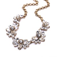 Crystal Sakura Blossom Elegant Bib Necklace